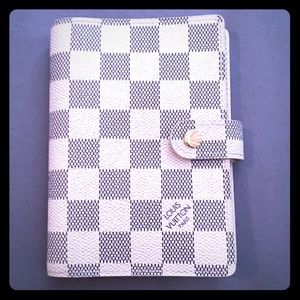 Authentic LV Damier Azur Small Ring Agenda